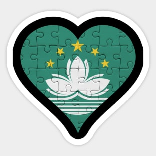 Macanese Jigsaw Puzzle Heart Design - Gift for Macanese With Macau Roots Sticker